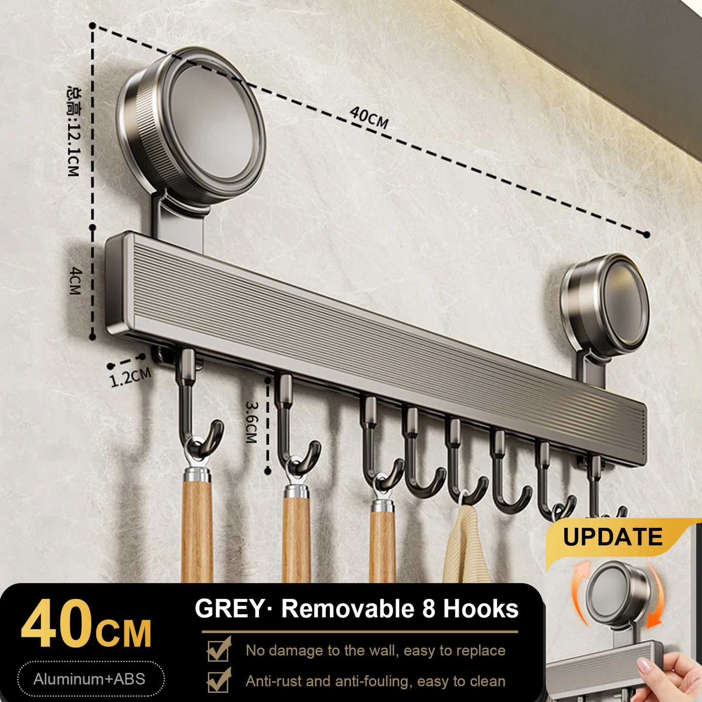 Drill-Free Wall-Mounted Kitchen Hooks