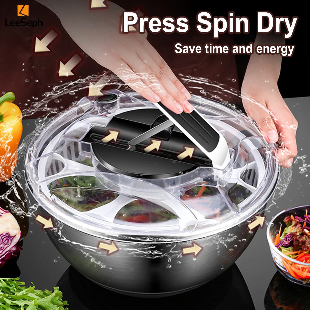 3.5L Stainless Steel Salad Spinner