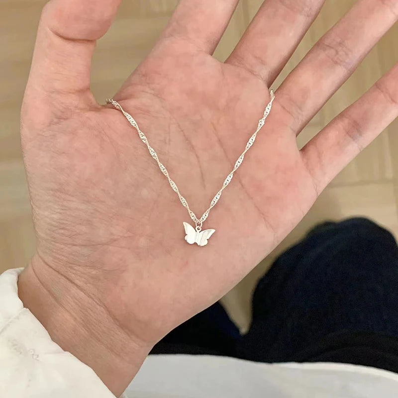 Delicate Butterfly Necklace in Sterling Silver