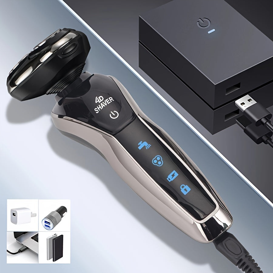 Men’s 3-in-1 Electric – Rechargeable Razor with Nose Hair Trimmer & Beard Grooming