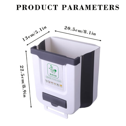Foldable Wall-Mounted Trash Can for Cabinet Doors