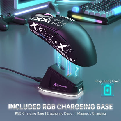 Attack Shark X11 Wireless Gaming Mouse with RGB Charging Dock