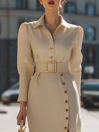 Elegant Belted Midi Dress: A Timeless Classic