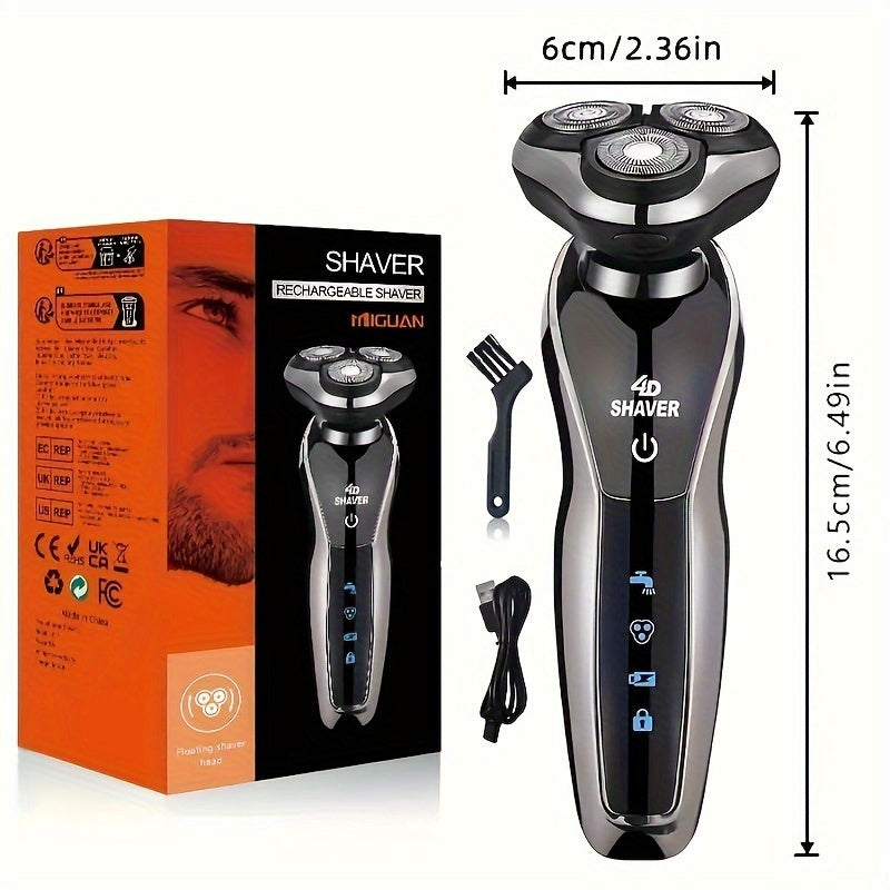 Men’s 3-in-1 Electric – Rechargeable Razor with Nose Hair Trimmer & Beard Grooming