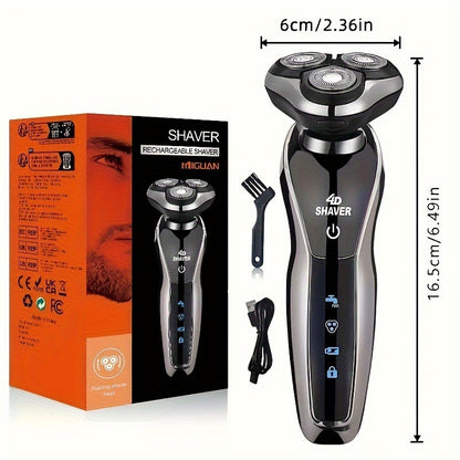 Men’s 3-in-1 Electric – Rechargeable Razor with Nose Hair Trimmer & Beard Grooming