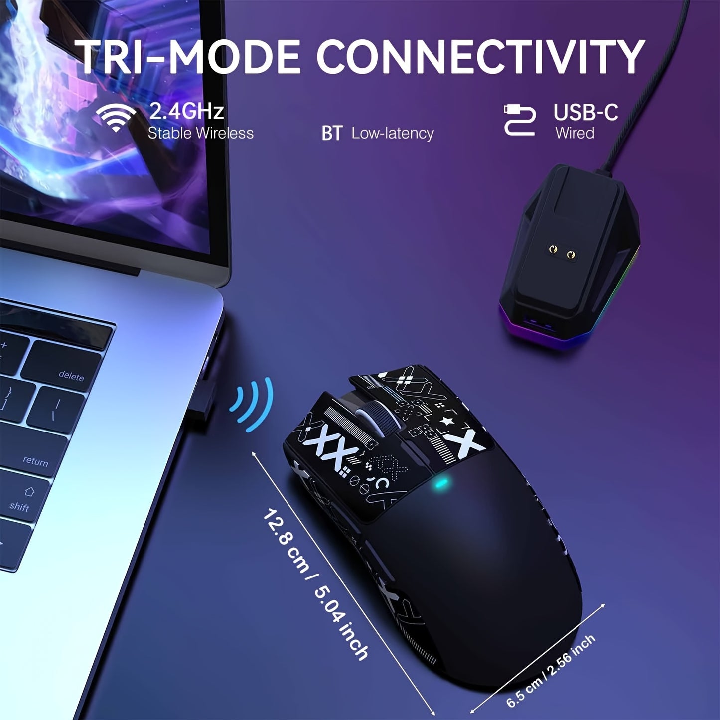 Attack Shark X11 Wireless Gaming Mouse with RGB Charging Dock