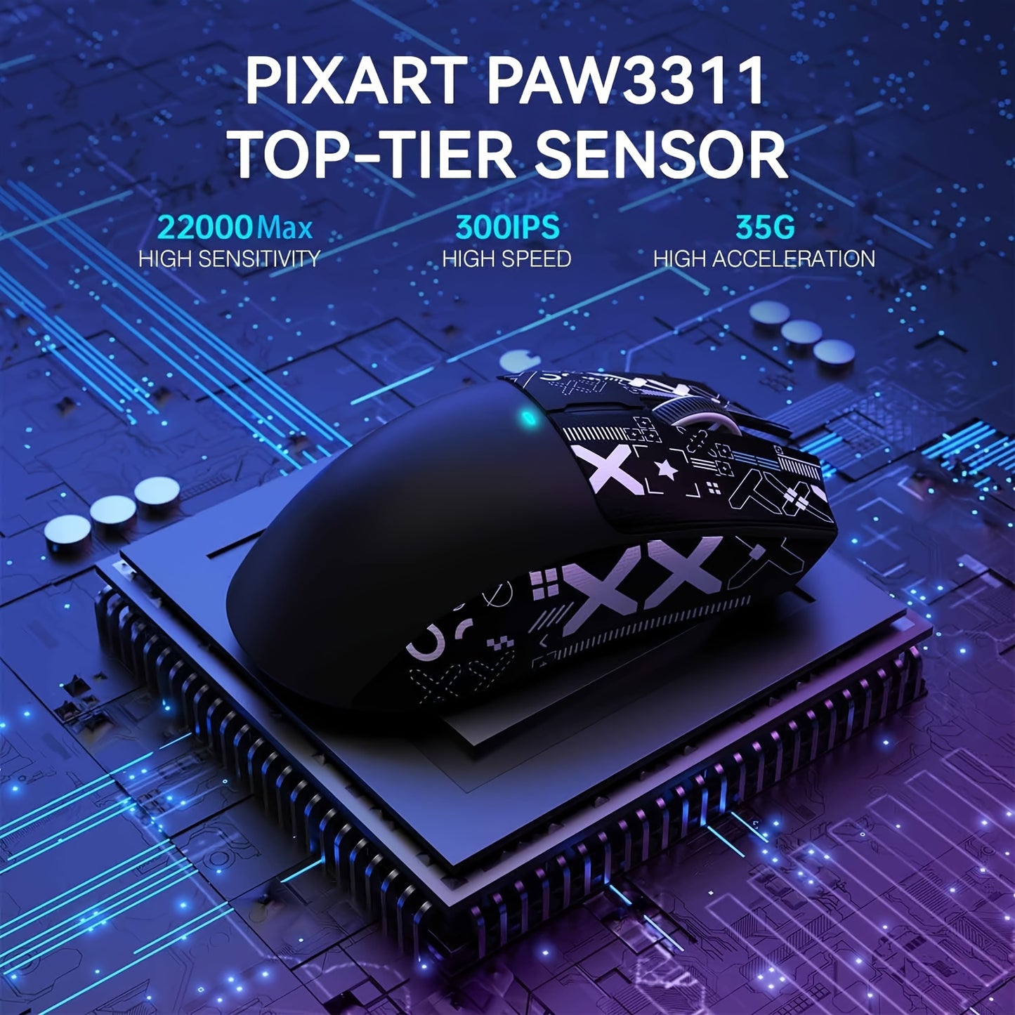 Attack Shark X11 Wireless Gaming Mouse with RGB Charging Dock