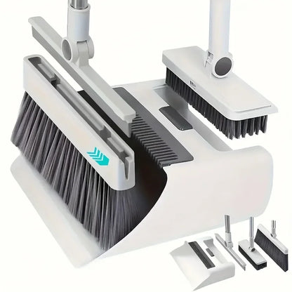 4-in-1 Cleaning Set | Multi-Purpose Broom & Dustpan for Home and Office