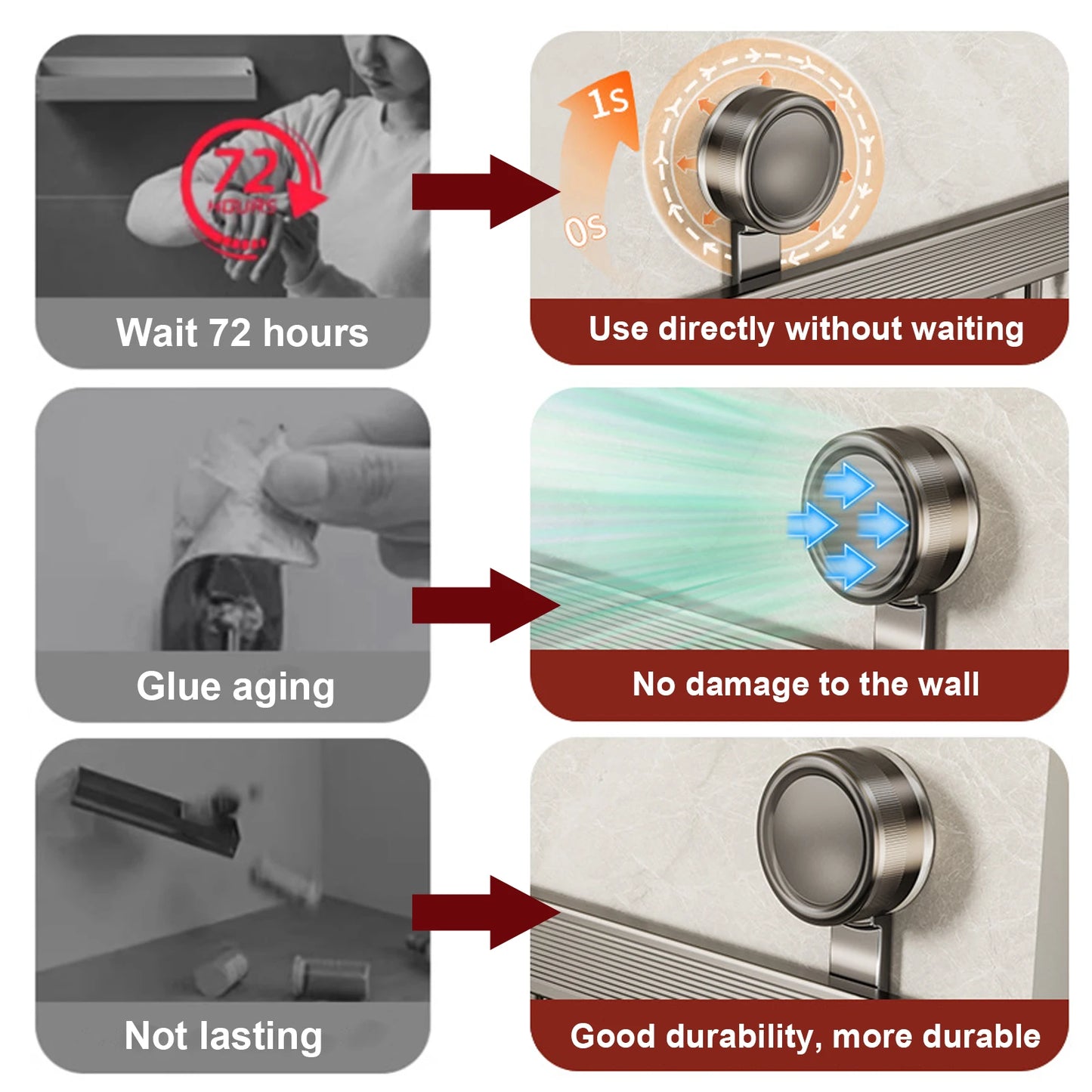 Drill-Free Wall-Mounted Kitchen Hooks