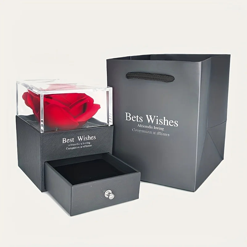 Romantic Zirconia Necklace in an Eternal Rose Gift Box