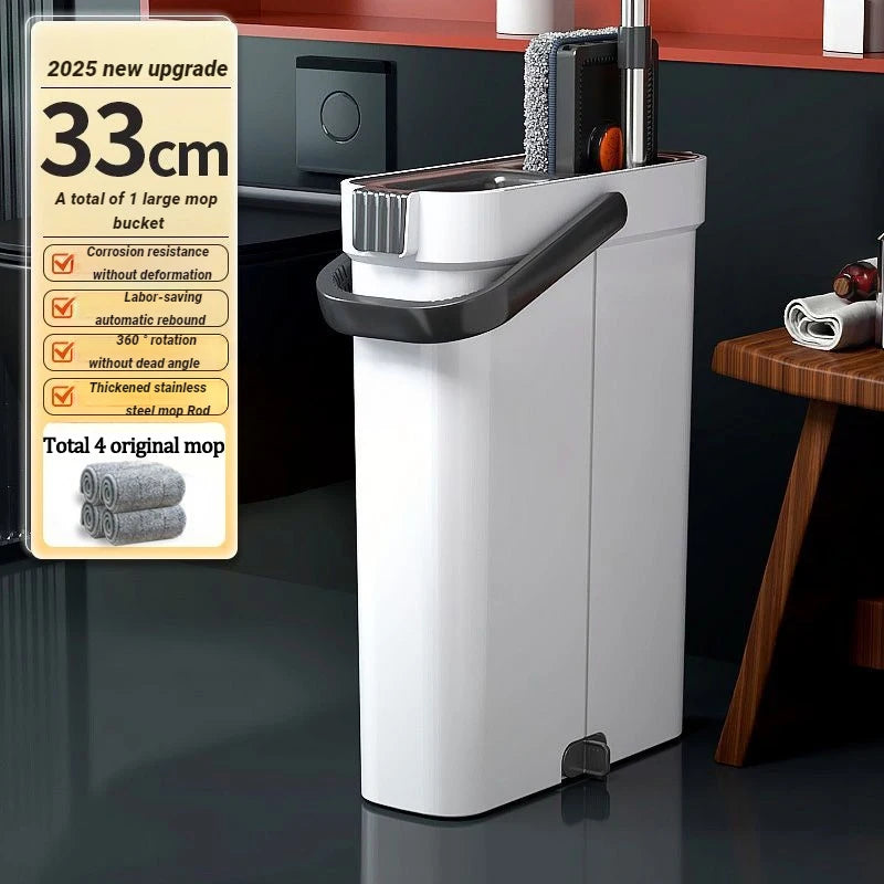 JOYBOS 360° Rotatable Flat Mop and Bucket Set | Hands-Free Cleaning for Wet and Dry Floors