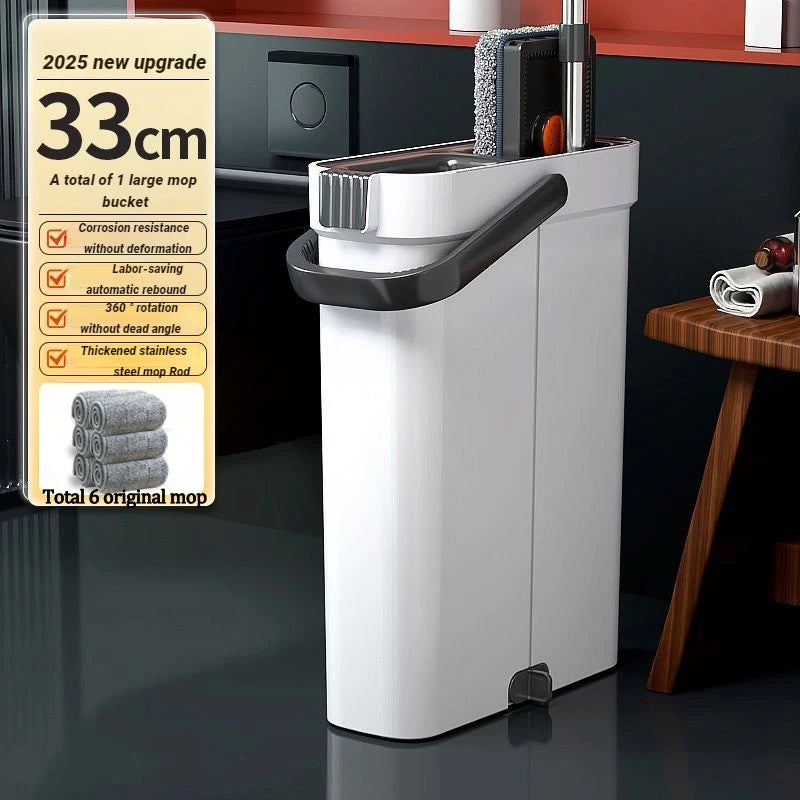 JOYBOS 360° Rotatable Flat Mop and Bucket Set | Hands-Free Cleaning for Wet and Dry Floors