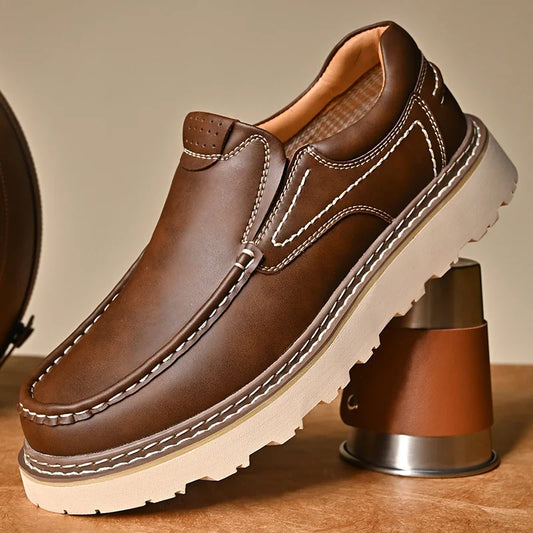 Strech Leather Loafers
