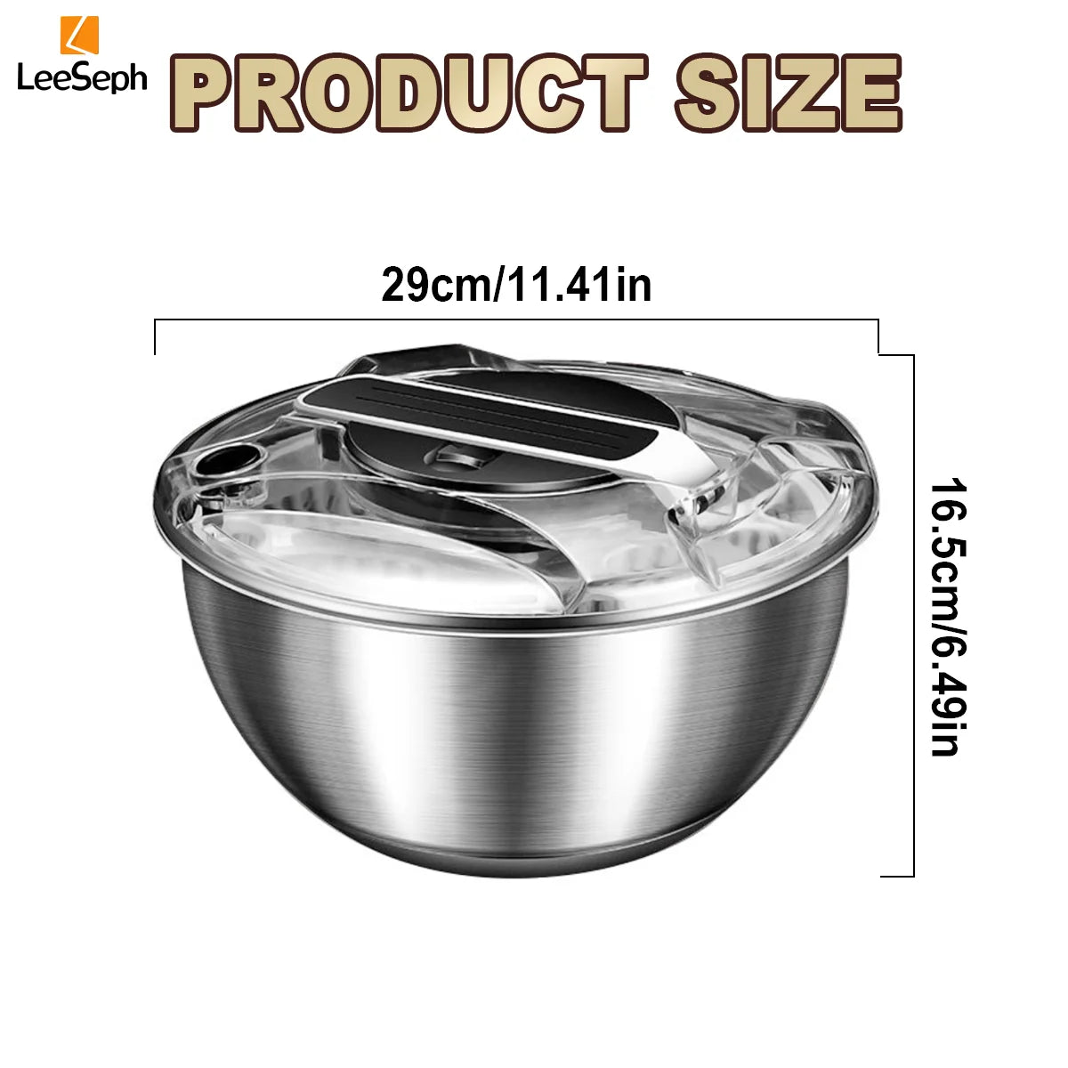 3.5L Stainless Steel Salad Spinner
