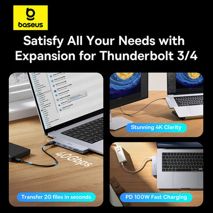 USB-C Hub Adapter – 6-in-1 HDMI, USB, SD/TF, Thunderbolt