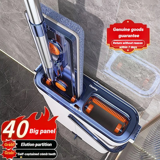 JOYBOS 360° Rotatable Flat Mop and Bucket Set | Hands-Free Cleaning for Wet and Dry Floors