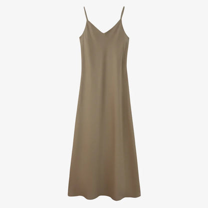 Elegant Two-Piece Ensemble: Ribbed Wrap Top & Satin Dress