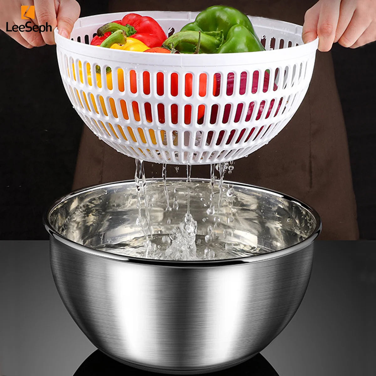 3.5L Stainless Steel Salad Spinner