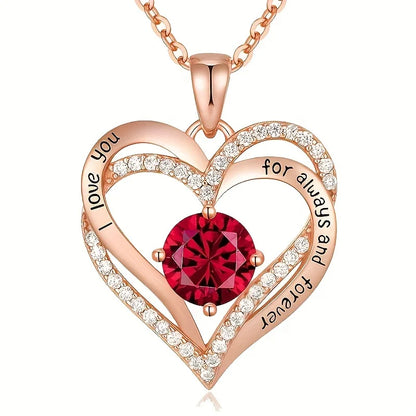 Romantic Zirconia Necklace in an Eternal Rose Gift Box