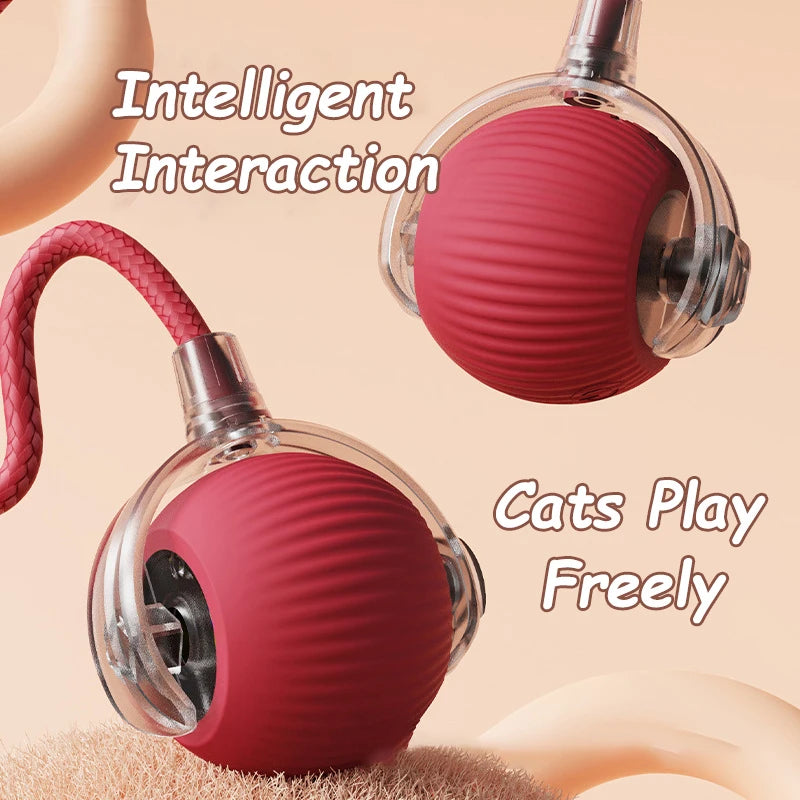 Smart Interactive Cat Ball with Faux Tail