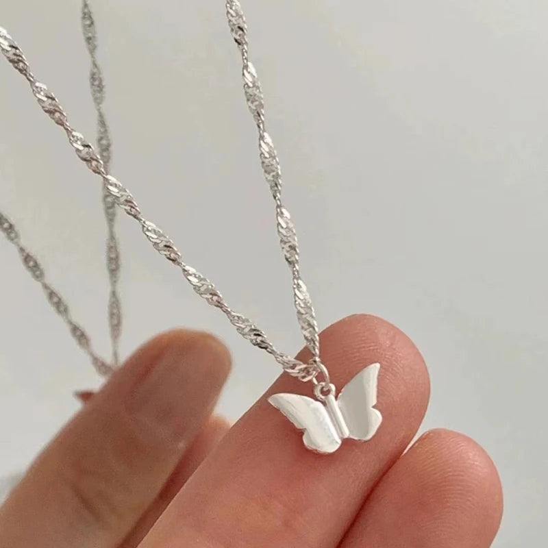 Delicate Butterfly Necklace in Sterling Silver