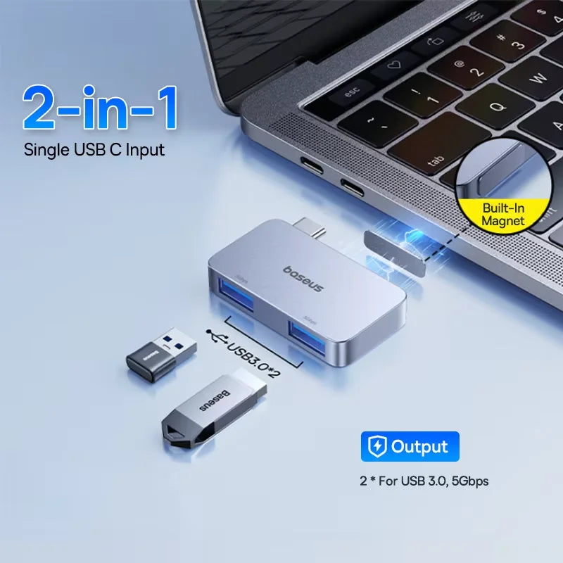 USB-C Hub Adapter – 6-in-1 HDMI, USB, SD/TF, Thunderbolt