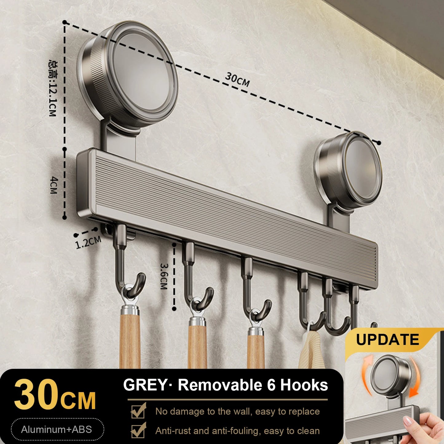 Drill-Free Wall-Mounted Kitchen Hooks