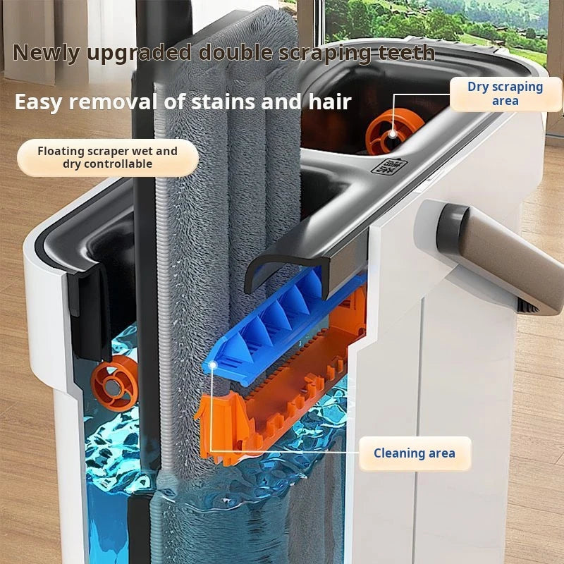 JOYBOS 360° Rotatable Flat Mop and Bucket Set | Hands-Free Cleaning for Wet and Dry Floors