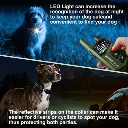 3300Ft Electric Dog Training Collar Remote Control Waterproof Pet Behavior For 5-120lbs Puppy With Vibration Shock