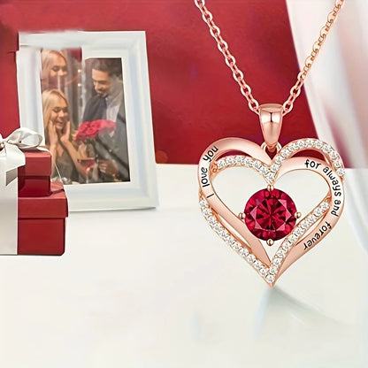 Romantic Zirconia Necklace in an Eternal Rose Gift Box