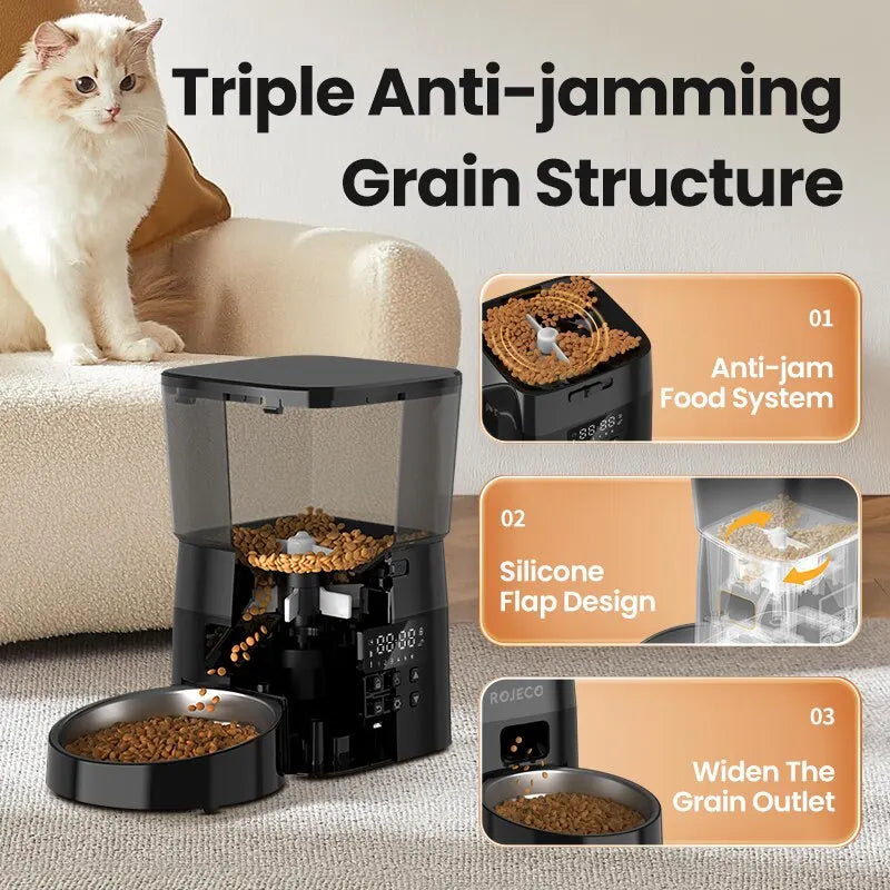 ROJECO Automatic Pet Feeder with Portion Control