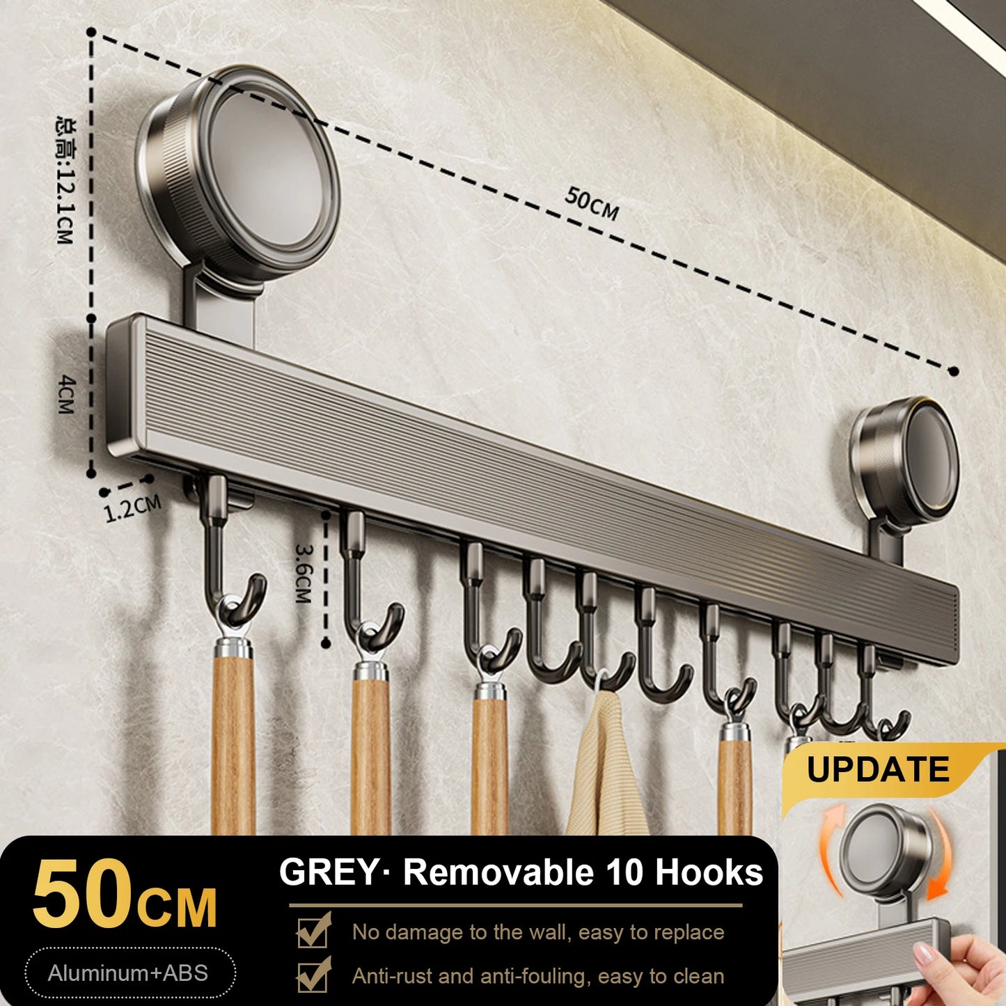 Drill-Free Wall-Mounted Kitchen Hooks