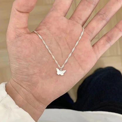 Delicate Butterfly Necklace in Sterling Silver