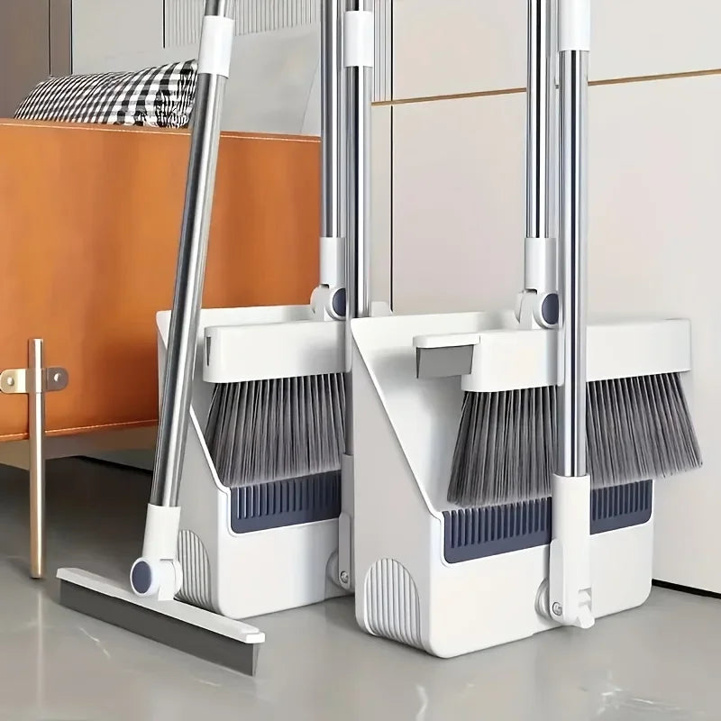 4-in-1 Cleaning Set | Multi-Purpose Broom & Dustpan for Home and Office