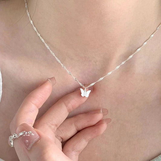 Delicate Butterfly Necklace in Sterling Silver