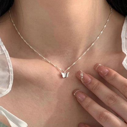 Delicate Butterfly Necklace in Sterling Silver