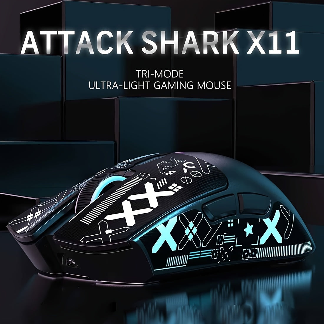 Attack Shark X11 Wireless Gaming Mouse with RGB Charging Dock