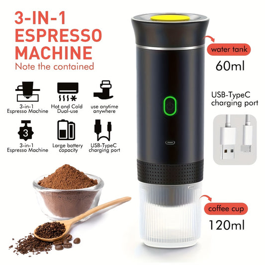 3-in-1 Cordless Espresso Coffee Machine