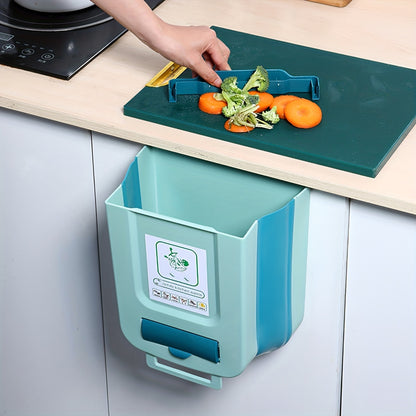 Foldable Wall-Mounted Trash Can for Cabinet Doors
