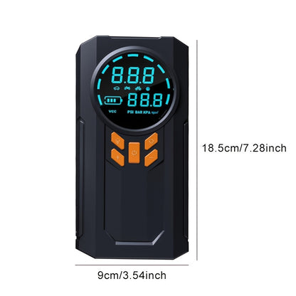Portable Car Jump Starter & Tire Inflator – 5-in-1 Multi-Function with LED Display