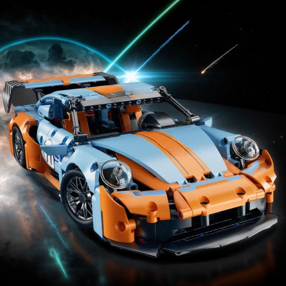 1280Ocs+ Orange Sports Car Building Blocks, Racing Car Building Block Toy Set, a Perfect Birthday Gift, Easter Gift, for Boyfriend Or Husband.
